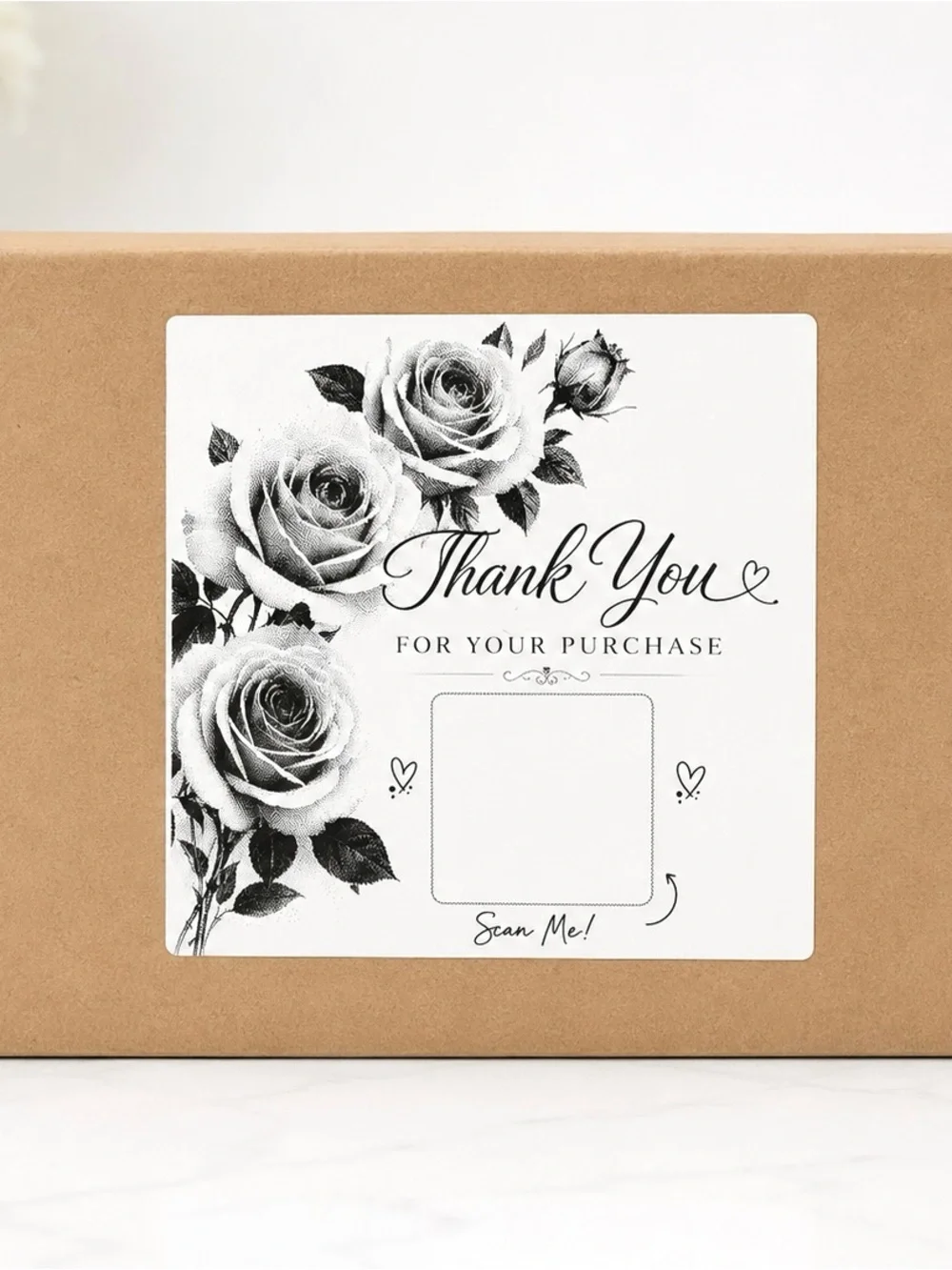 Roses Thank You QR Code Stickers-100ct.